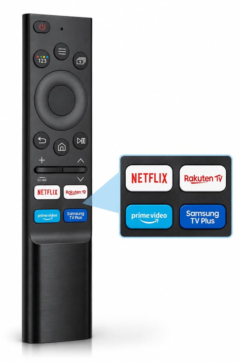 Universele Afstandsbediening RQ-S7A Geschikt voor Samsung TV – Smart TV – Netflix – Prime Video – Samsung TV Plus – Direct Klaar voor Gebruik - Zwart
