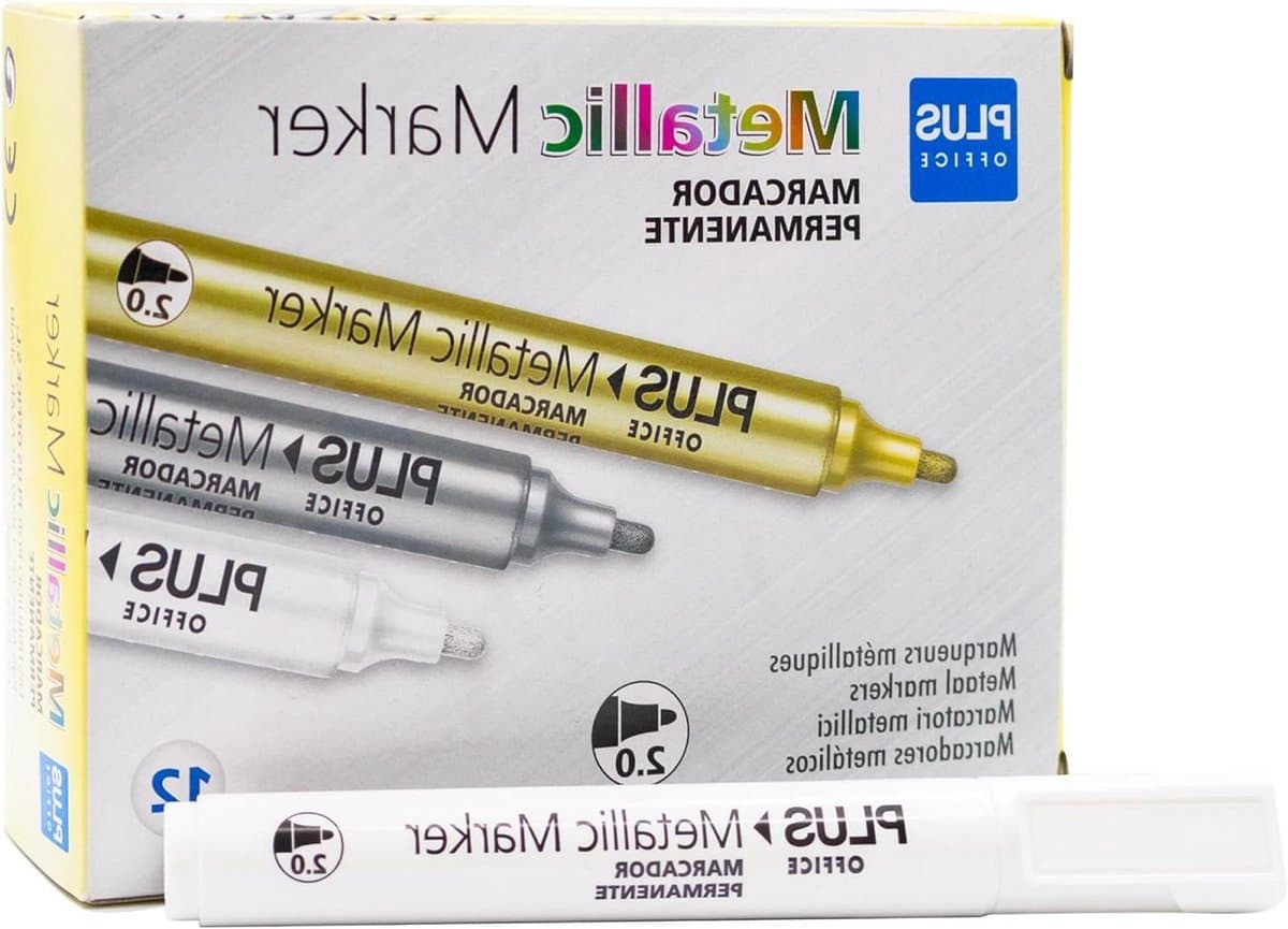Permanente Markers - Viltstiften Set - Schrijven en Decoreren - Dicht Metallic Effect - 2 mm Punt - Wit