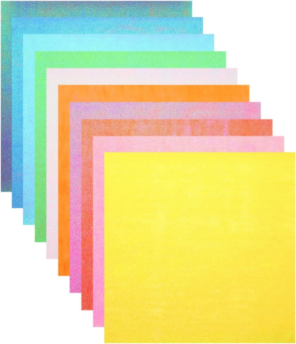 Origamipapier, 20 x 20 cm, glanzend fonkelend vierkant vouwpapier voor doe-het-zelf kunst, handwerk, decoratie, gemengde kleuren