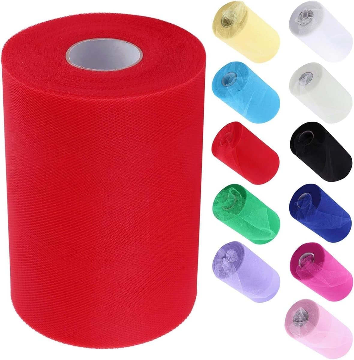 Dailygoods- Tule-rol 15 cm - Bruiloftsdecoratie - Feestdecoratie - Stof om te naaien - DIY Tafelrok - Polyesterweefsel - Lengte 100 meter - Decoratiestof