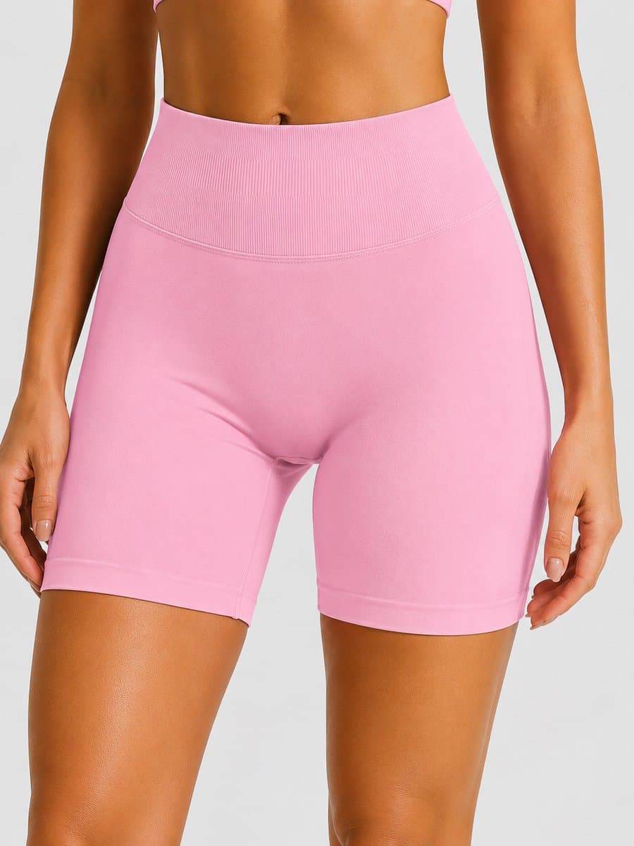 SparkNine Peachlift fitness short - dames - XL - roze - hoge taille - butt lifting - buikcontrole - elastisch - stevig & aansluitend