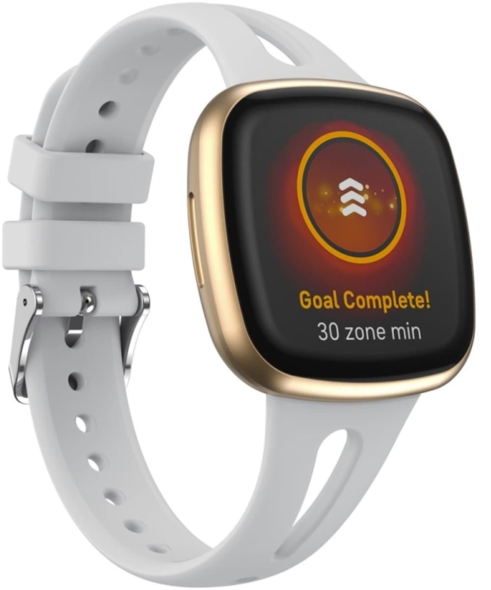 Voor Fitbit Versa 3/4 waterdruppel slanke siliconen horlogeband, maat: L (grijs)