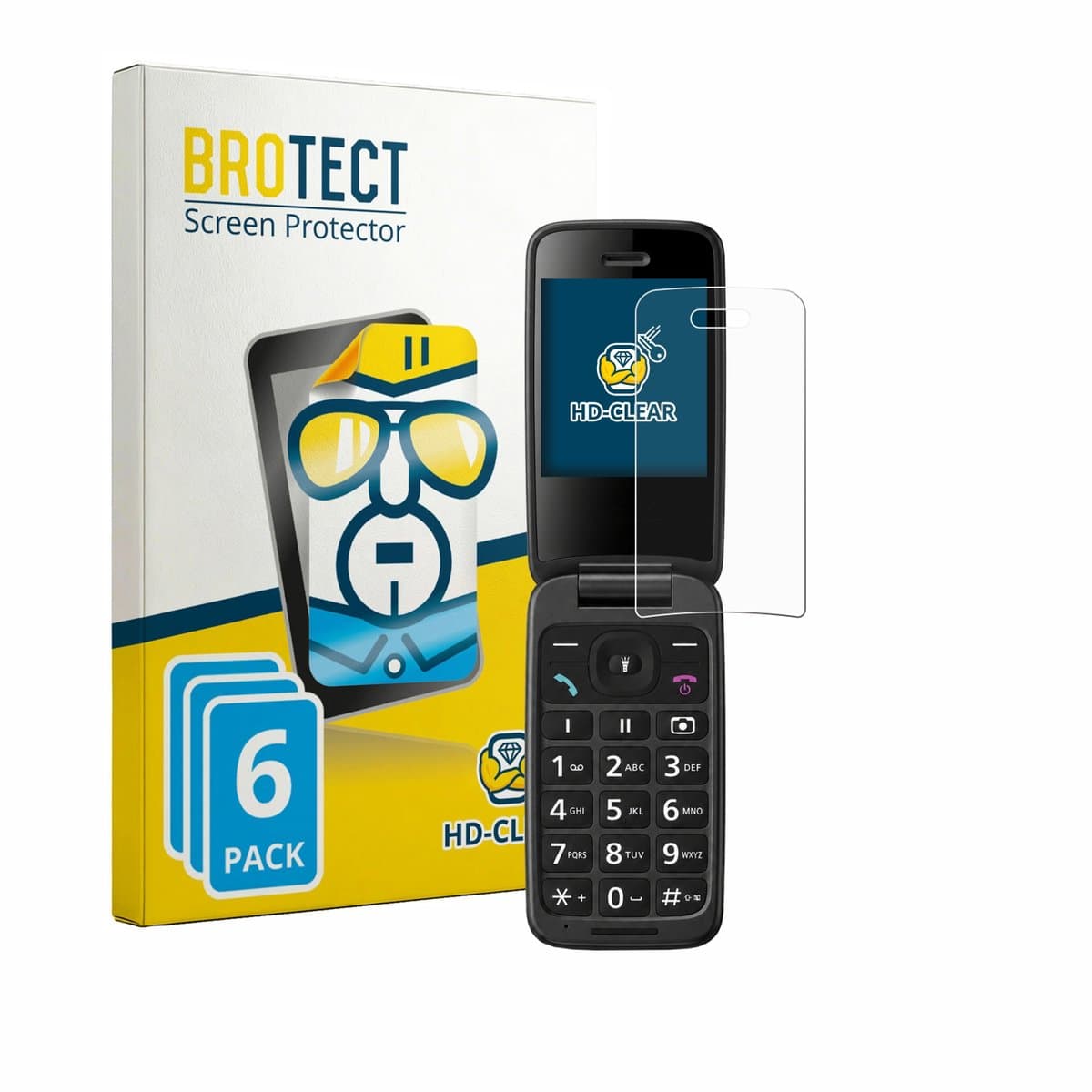 BROTECT - Screenprotector voor Panasonic KX-TU410 - Folie Beschermfolie transparant 6 Stuks