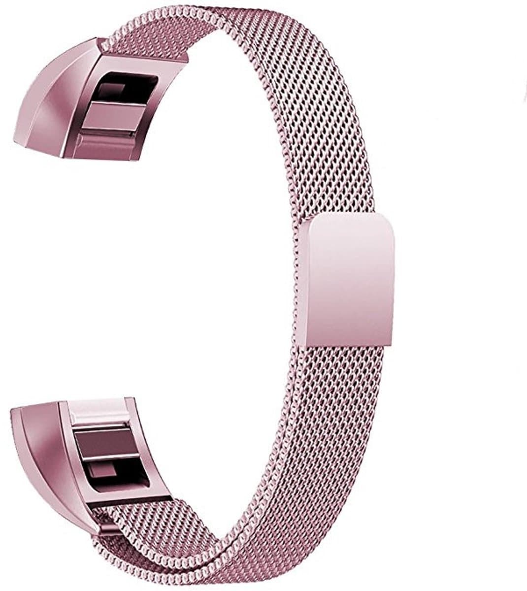 Roestvrijstalen magneetpolsband voor FITBIT Alta, maat: klein, 130-170 mm (kersengoud)