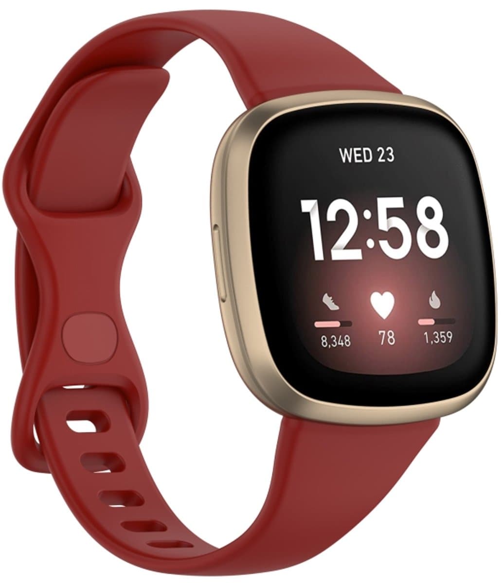 Voor Fitbit Versa 4 / Versa 3 / Sense Universele TPU-horlogeband, maat: L (donkerrood)