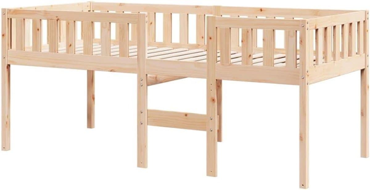 Kinderbed Hout - Peuterbed Juniorbed - Goede Nachtrust - Massief Grenenhout Frame - 80x200 cm - Naturel
