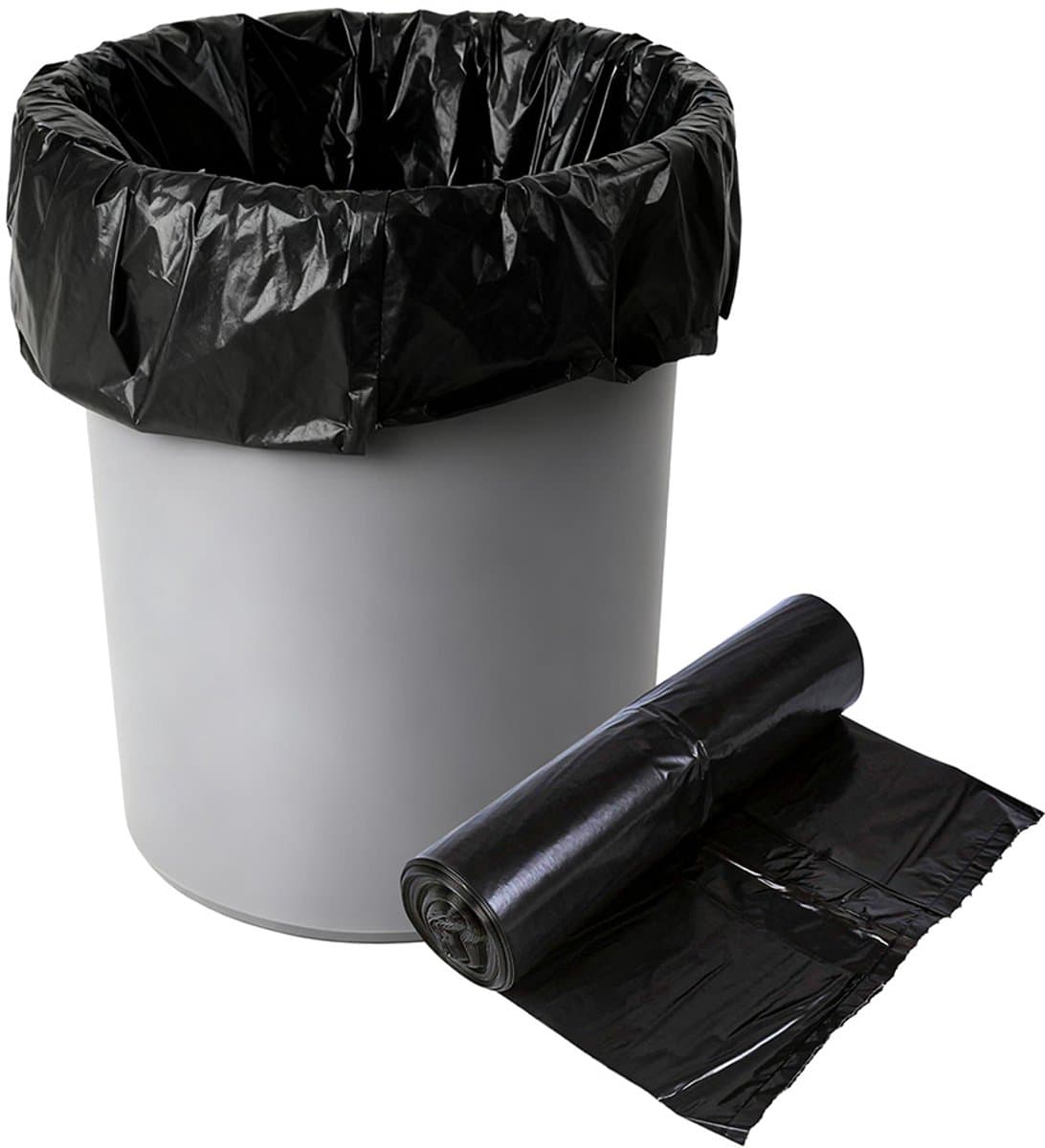 50-pack extra stevige vuilniszakken - Platte bovenkant, extra stevige plastic zakken - Tuin & Keuken - 40" x 32" - Zwart - ANMI