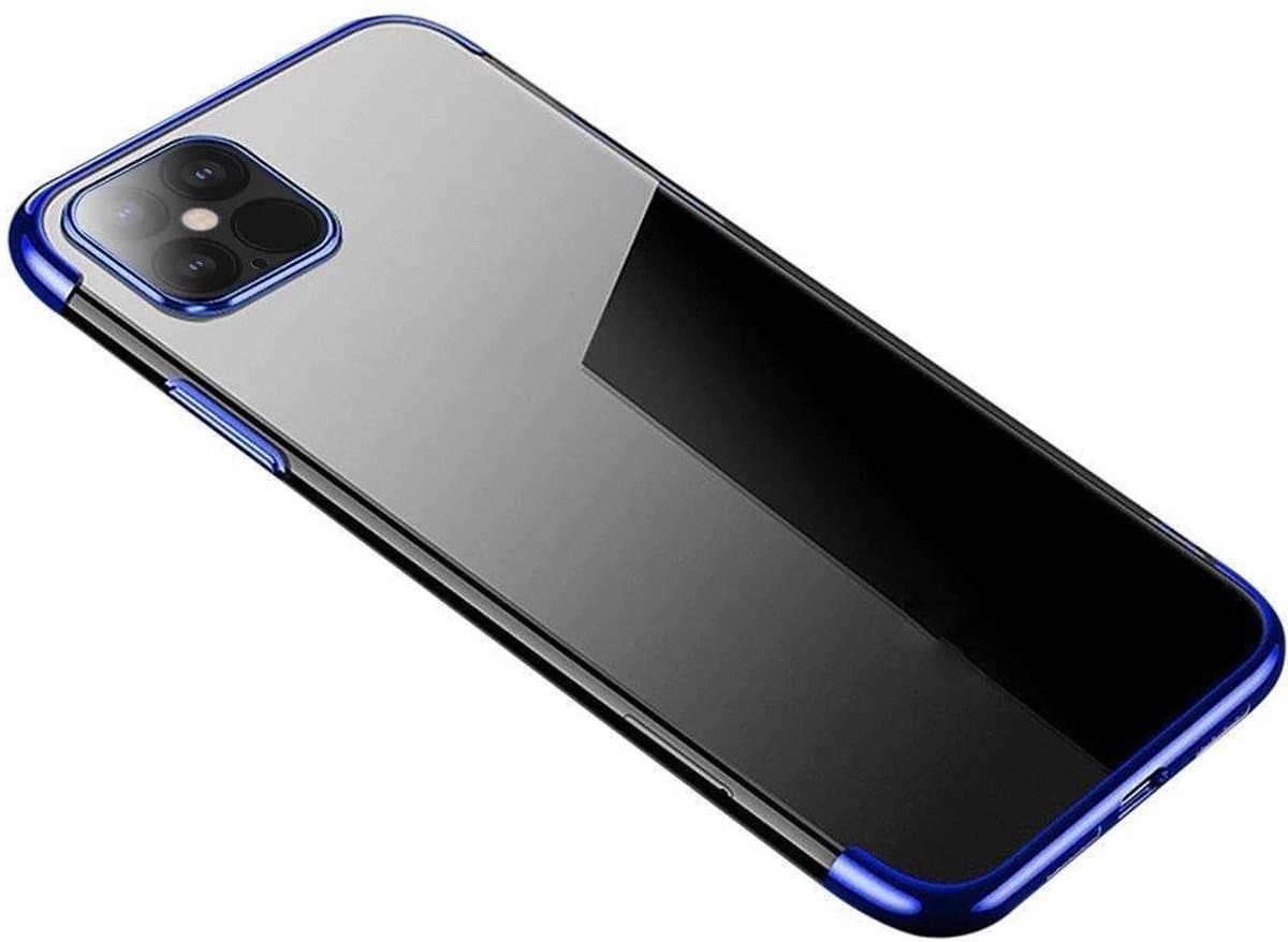 Clear - Color - case gel beschermhoes met metalen frame voor Samsung Galaxy A13 5G blauw
