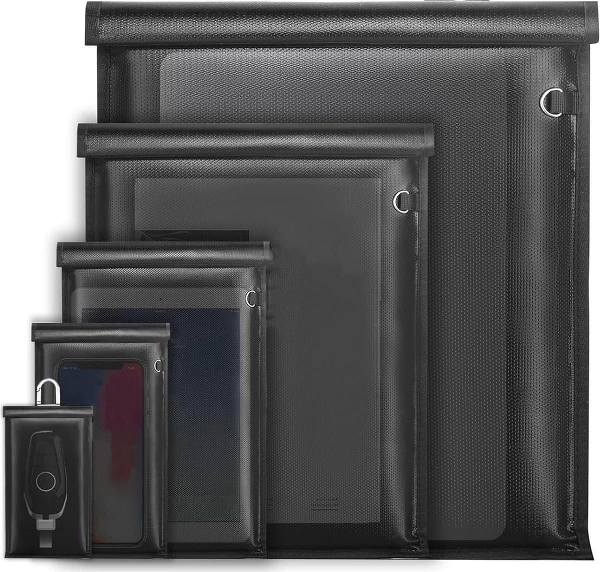 5-pack Faraday-tassen voor Laptops Tablets - Brandwerende Waterdichte Signaalblokkering - Grote Preventie-trackingtas. .