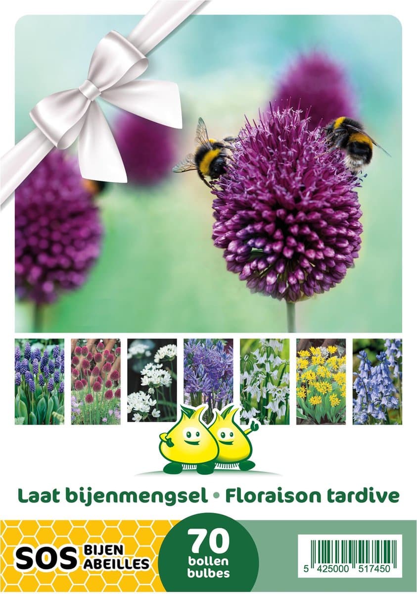 Bloembollen Laat Vlinder- en Bijenmengsel - bijen - vlinders - bloembol mix 70 bollen - happy bee - happy butterfly - happy nature - geschenkartikel - geschenkverpakking - bijen mengsel - bloemenweide