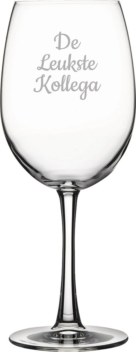 Gegraveerde Rode wijnglas 46cl De Leukste Kollega