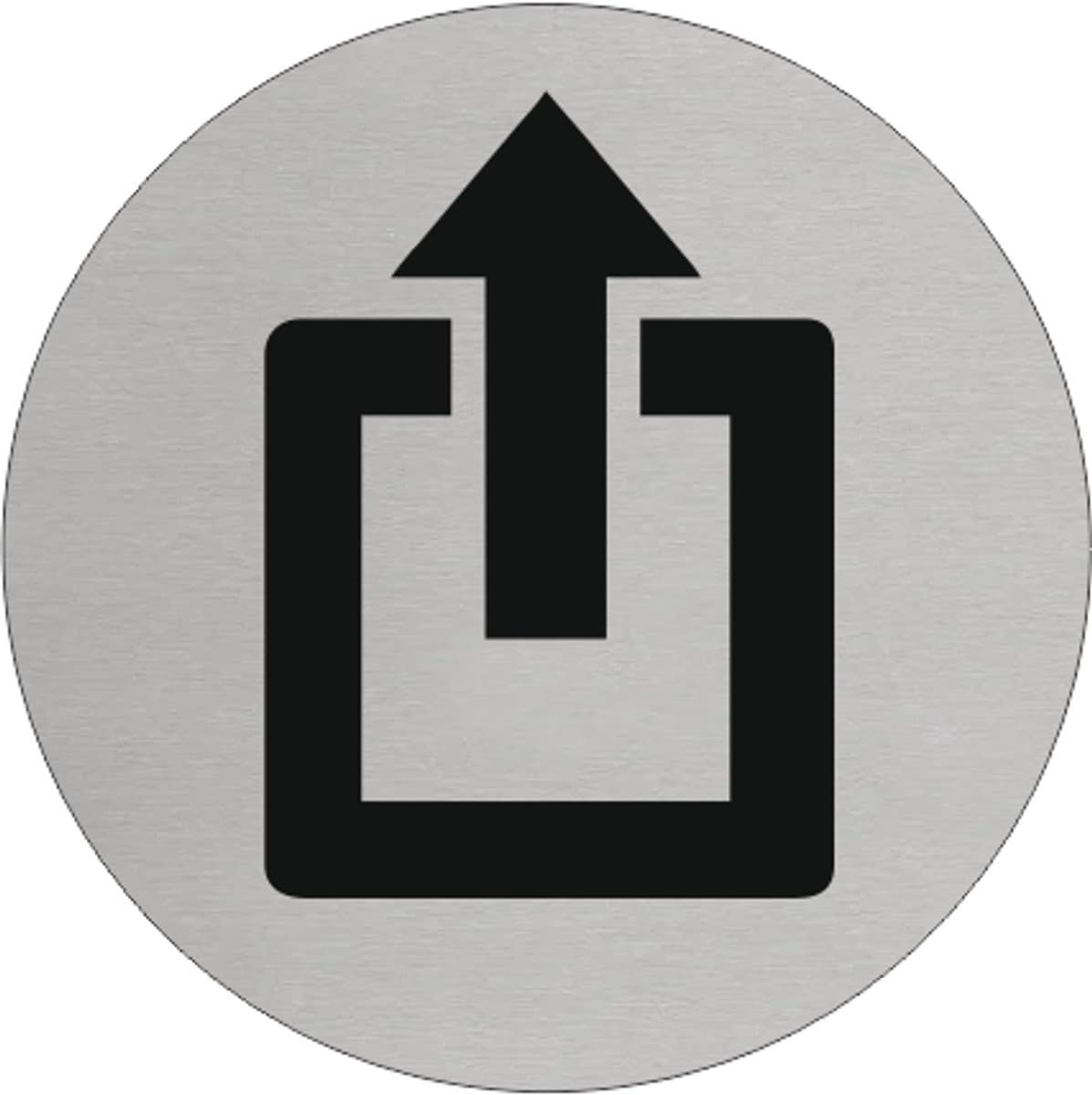 CombiCraft Aluminium deurbordje 'Uitgang pictogram' Ø75 mm met 3M-tape