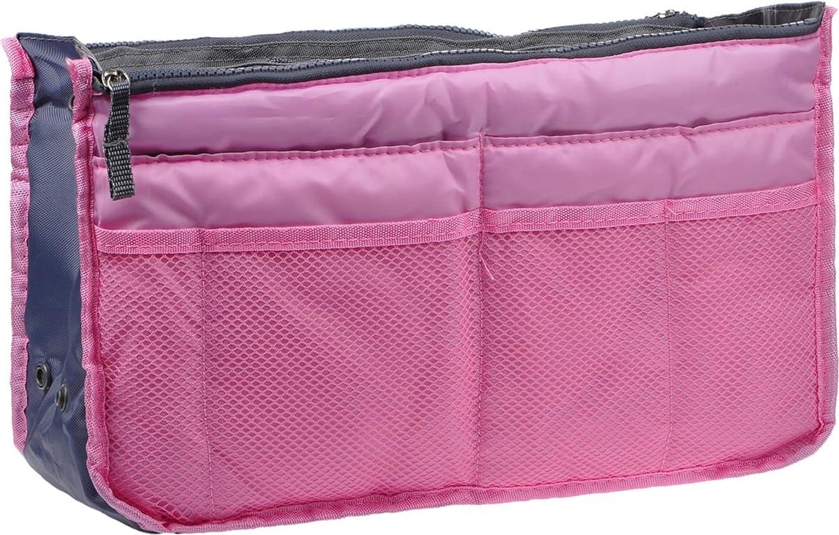 Handtas Organizer - Opbergsysteem voor Handtassen - Nylon - 13 Zakken - Roze