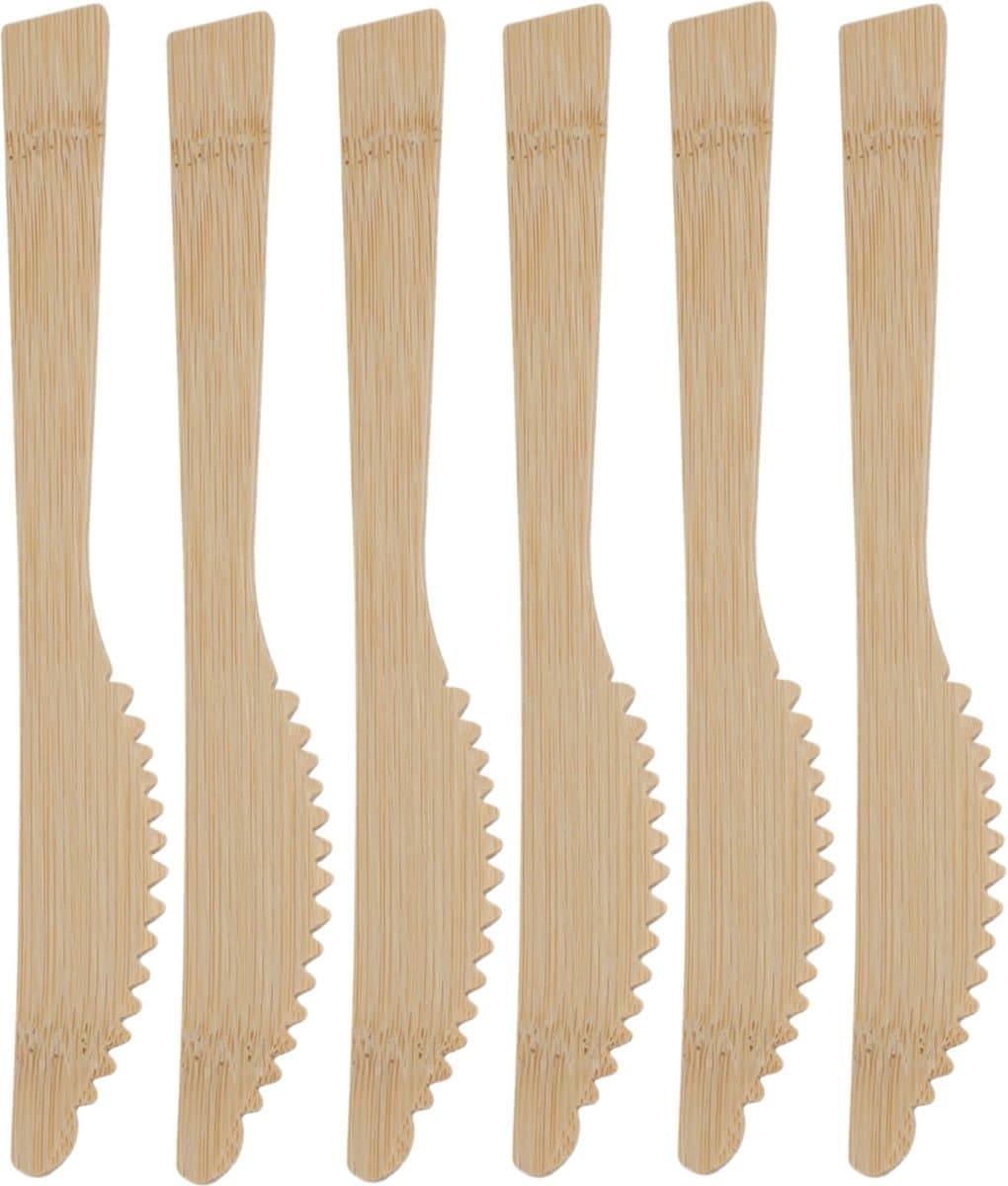 Herbruikbare bamboe bestekset - 18 stuks, 17 cm, lichtbruin