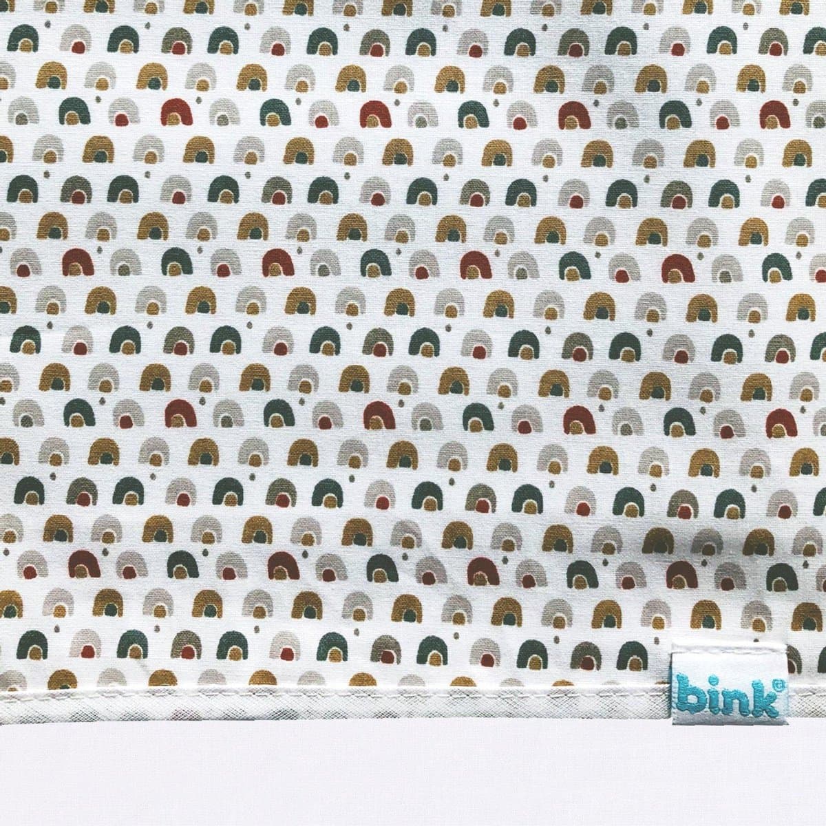 BINK Bedding Ledikantlaken Rainbow 100 x 150 cm - laken voor ledikant - lakentje - babylaken - regenbogen - regenboog - groen - grijs - terra