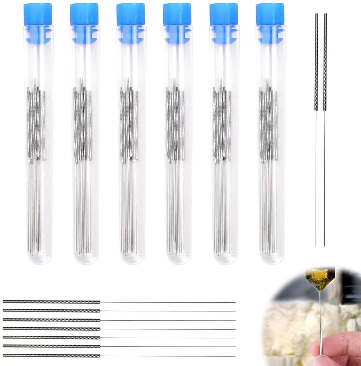 Set van 60 3D Printer Mondreinigingsnaalden van 0,15 tot 0,4 mm van Aluminium, Ideaal voor het Reinigen van 3D Printer Nozzles en Verbeteren van Printkwaliteit