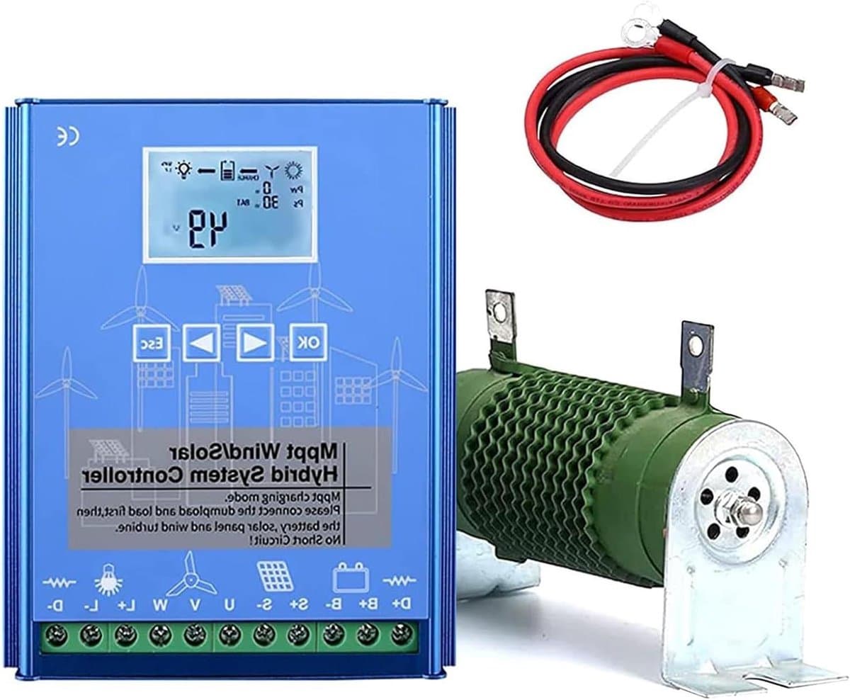 Hybride Laadcontroller - Zonne Wind - Energie Opslag - MPPT Laad Algoritme - 3000W - Zwart