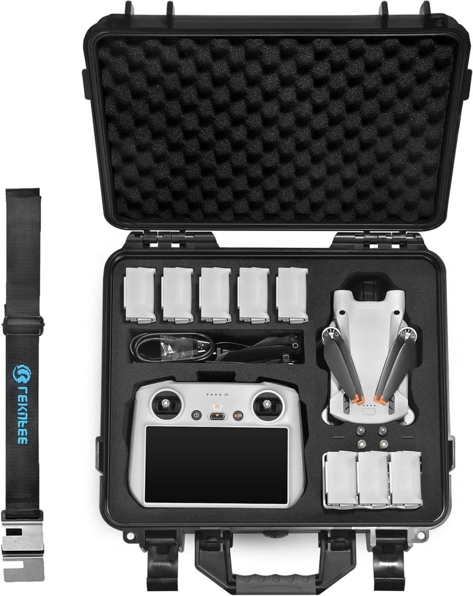 Draagkoffer Drone - Opbergkoffer Accessoires - Veilig Vervoeren - Waterdicht Stofbestendig - 34 x 31.5 x 12.8 cm - Zwart