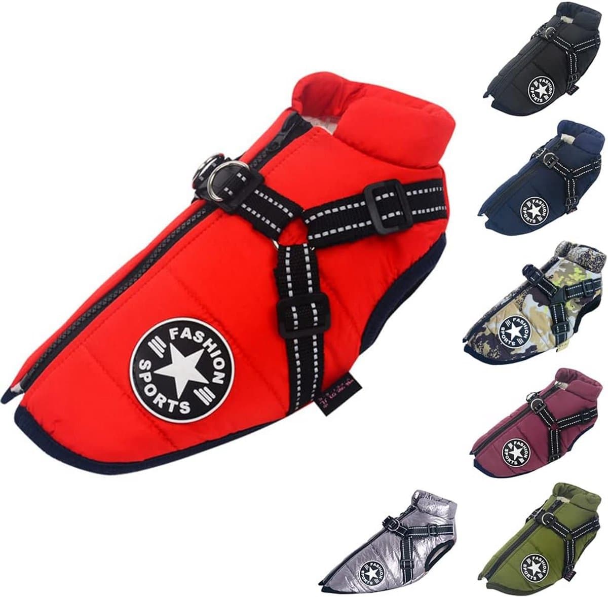 Waterdicht en Warm Hondenvest met Harnas - Winterkleding voor Honden
