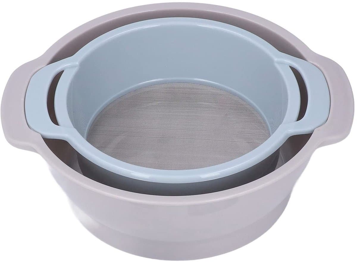 Dailygoods- Pollenzeefset 4-delig - Lichtgewicht - Voedselveilig PP - Stapelbaar Design - Trimschaal met Mesh - Eenvoudige Opslag - Zeefset