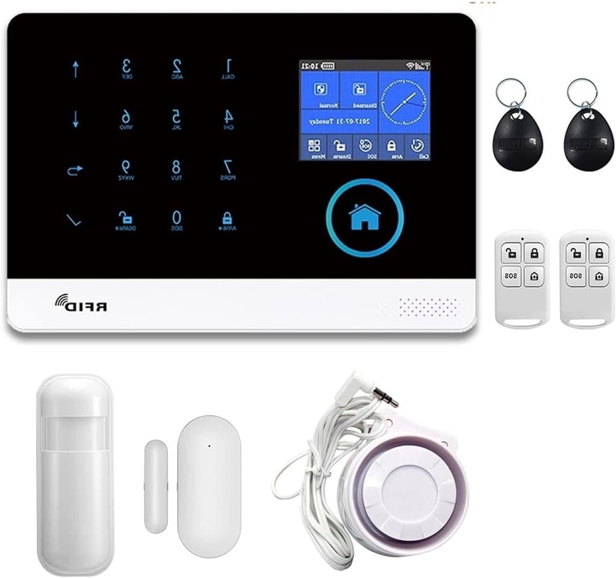 Wifi GSM Alarmsysteem - Smart Home Beveiliging - Huis Beveiligen - App Controle Rookmelder - 10g - Kleurloos