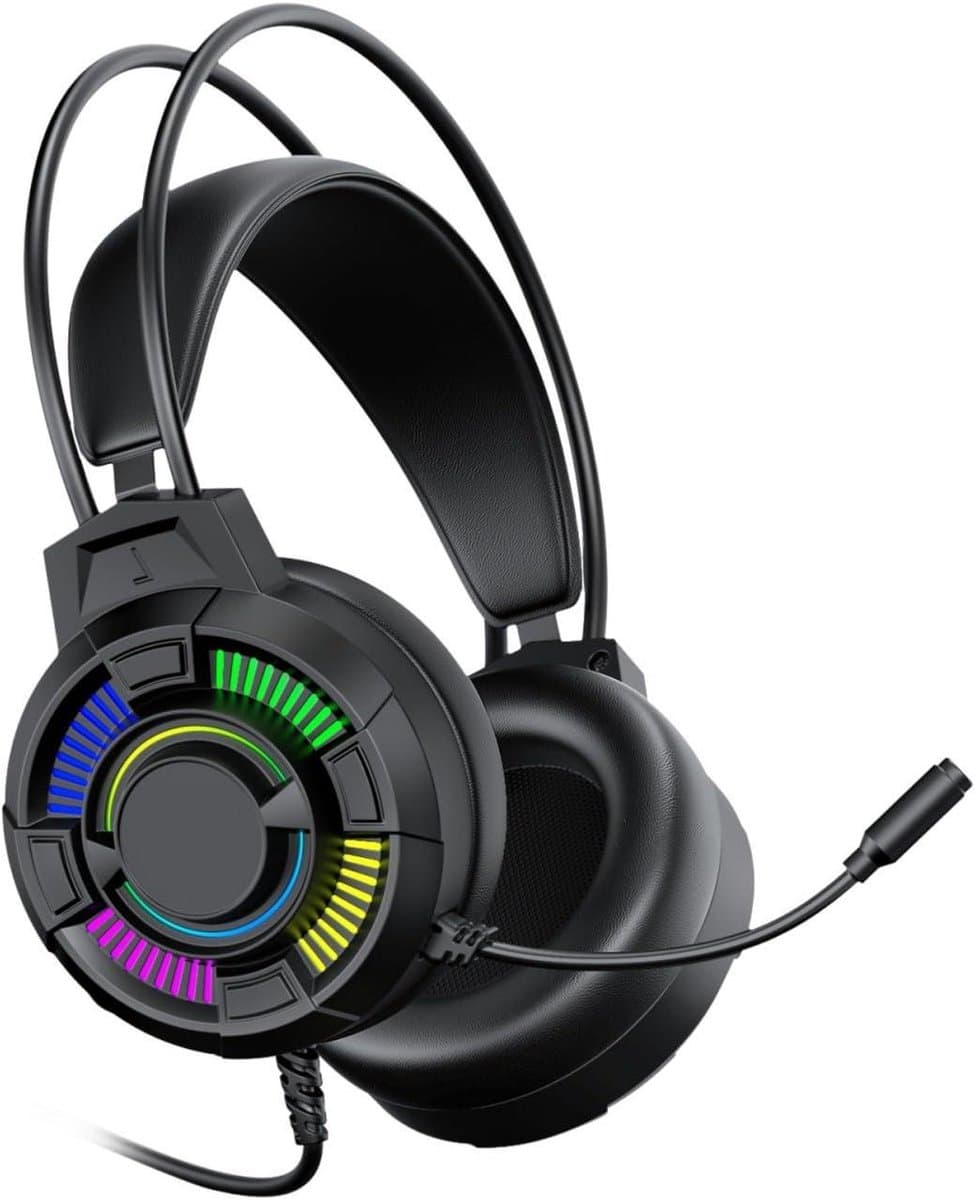 Gaming Hoofdtelefoon - Microfoon headset - Meeslepend gamen - 7.1 Surround Sound - 180 cm draad - Zwart