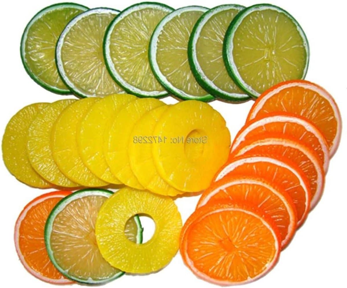 Nepfruit Ananas Plakken - Kunstfruit Decoratie - Huis Decoreren - Levensecht Uiterlijk - 10 Stuks - Limoen