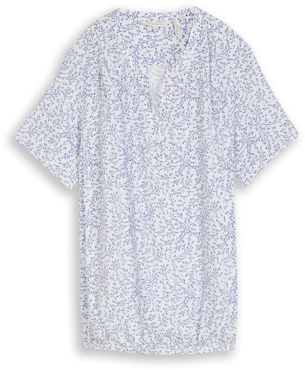 Women Plus - Plus Size - Blouse met patroon - Maat 54 - white small leaves design