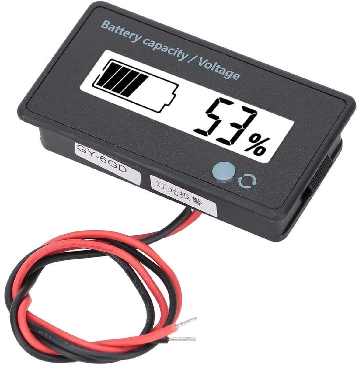 Dailygoody - Accucapaciteit Monitor - LCD-display - Eenvoudig in gebruik - Wit - Geschikt voor lood-zuur en lithium-ijzer batterij - Inclusief schakel
