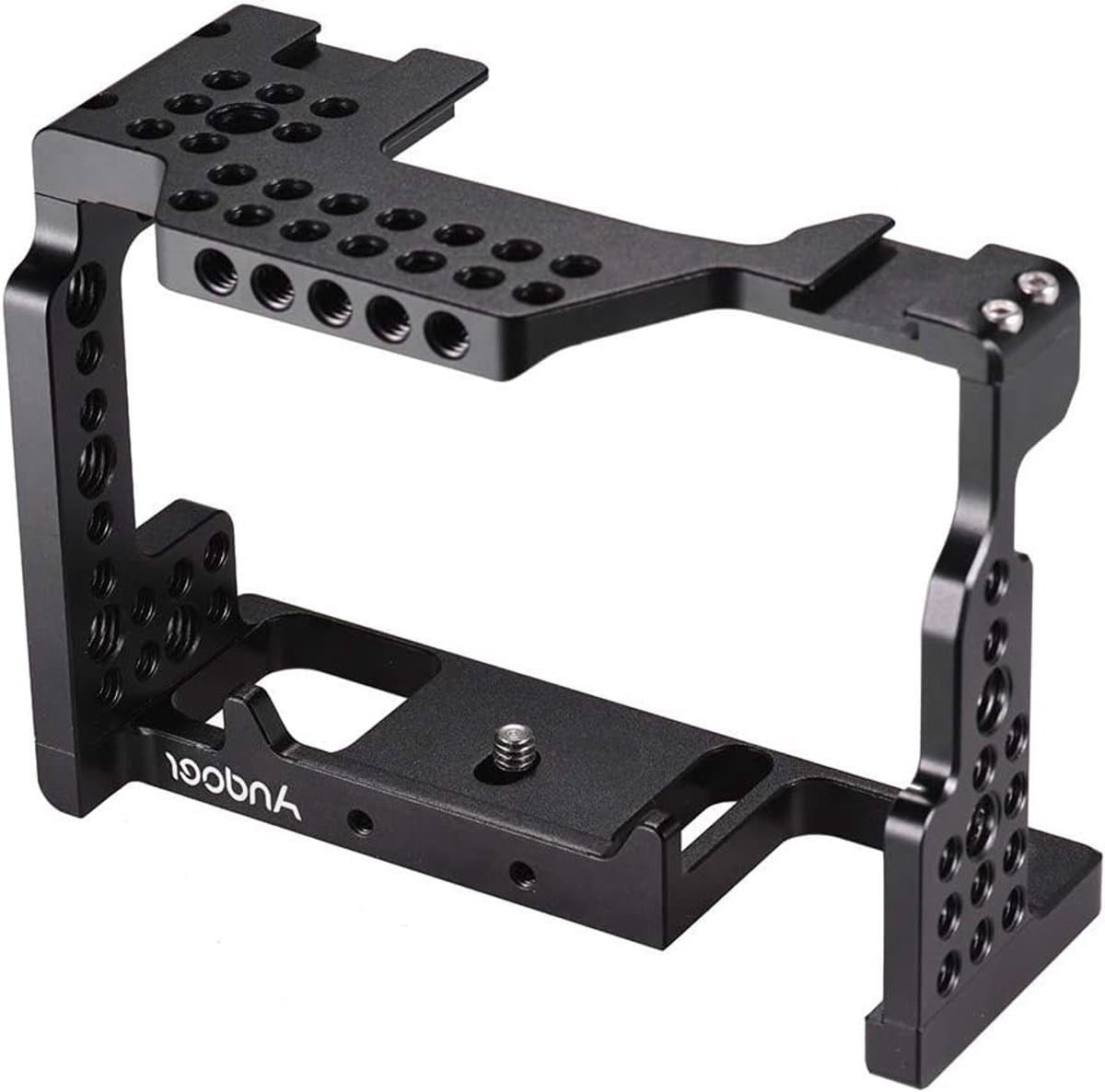 Camera cage voor video- en filmproductie, stabilizer van aluminium legering met 1/4 inch schroef en cold shoe voor Sony A7II, A7III, A7SII, A7M3 en A7RII/A7RIII