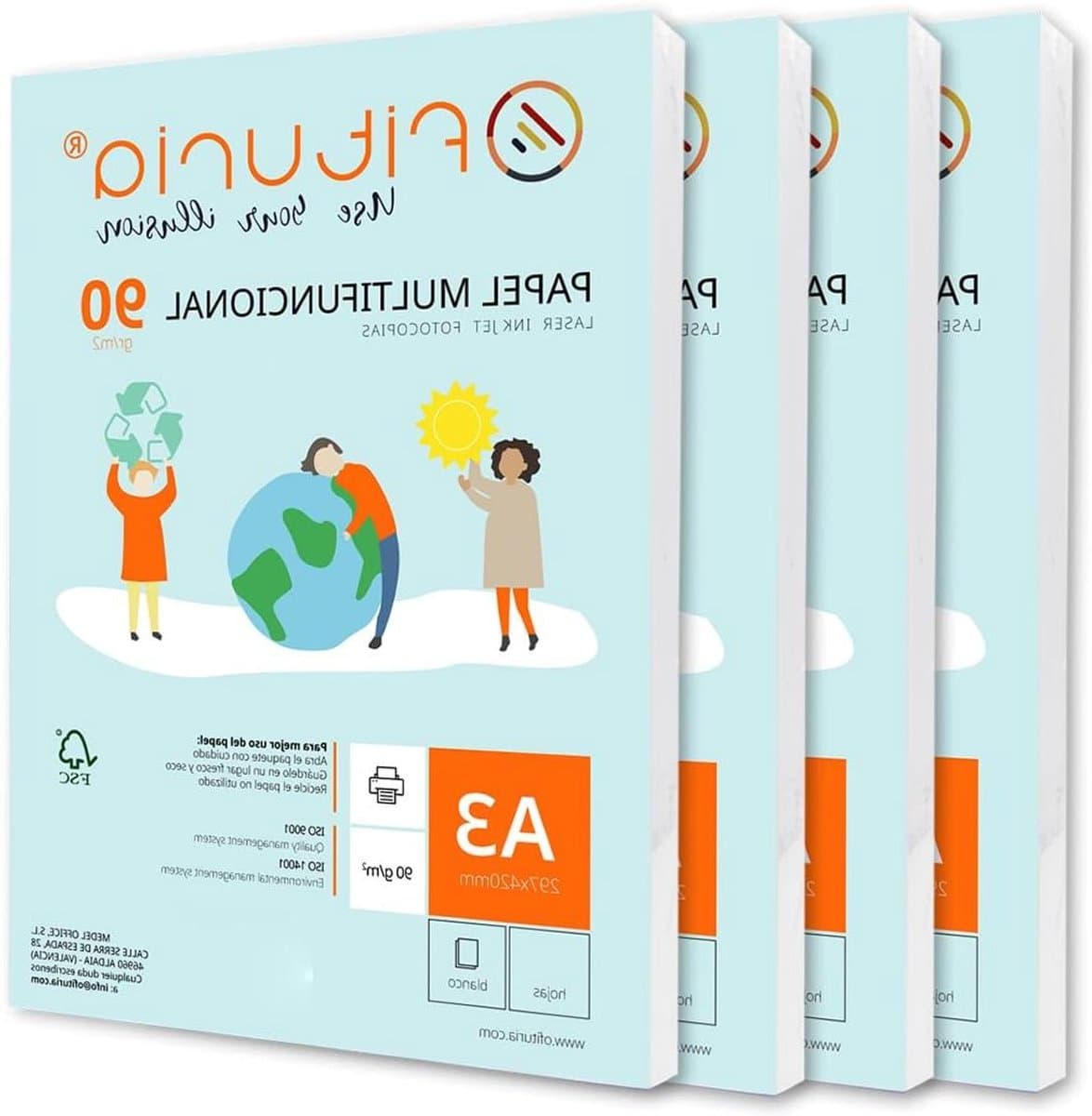 Multifunctioneel Papier - Kopieerpapier Vellen - Printen Tekenen - FSC Gecertificeerd - 1000 Vellen A3 - Wit