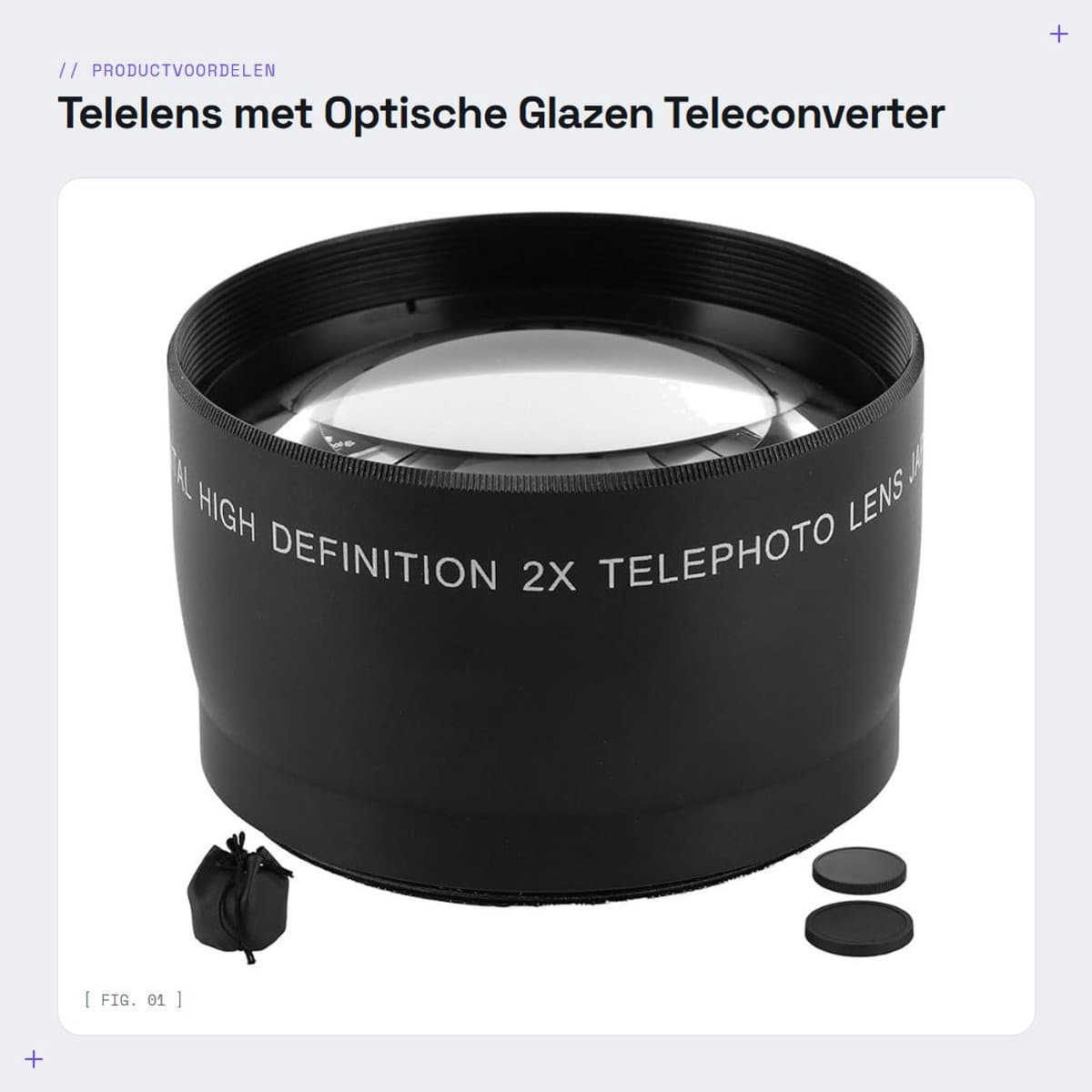 Dailygoods- Telelens met optische glazen - Teleconverter - Filterdiameter 55 mm - Geschikt voor 62 mm filter - Hoge lichtdoorlatendheid - Verhoogt brandpuntsafstand - Cameralenzen
