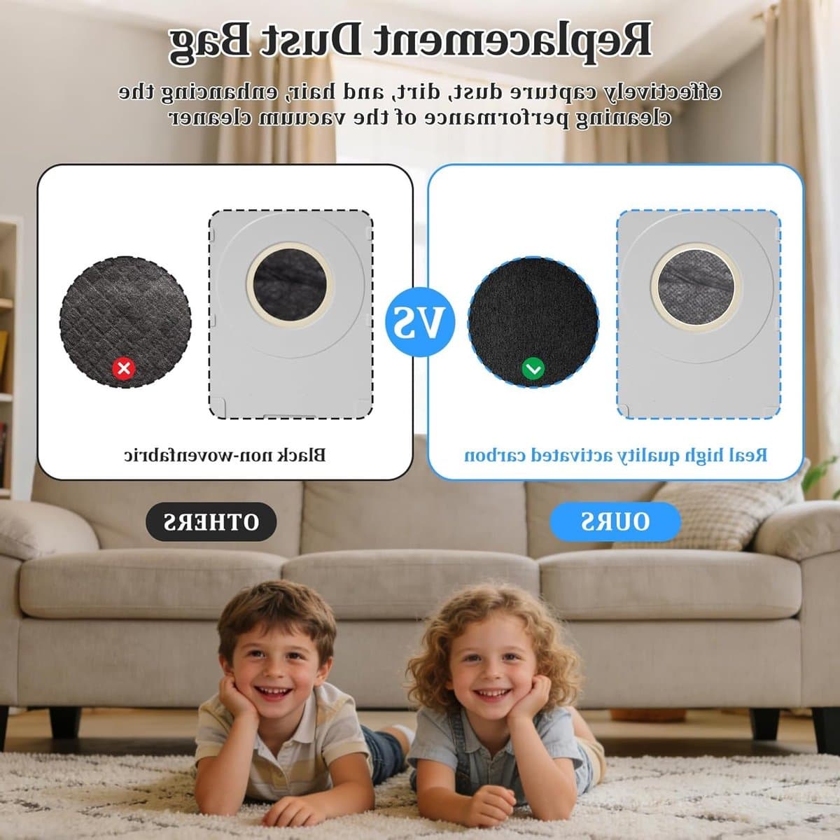Stofzakken voor robotstofzuigers, 12 stuks, actieve koolstof, grote capaciteit, 3 liter, geschikt voor Ecovacs Deebot X11 Pro Omni