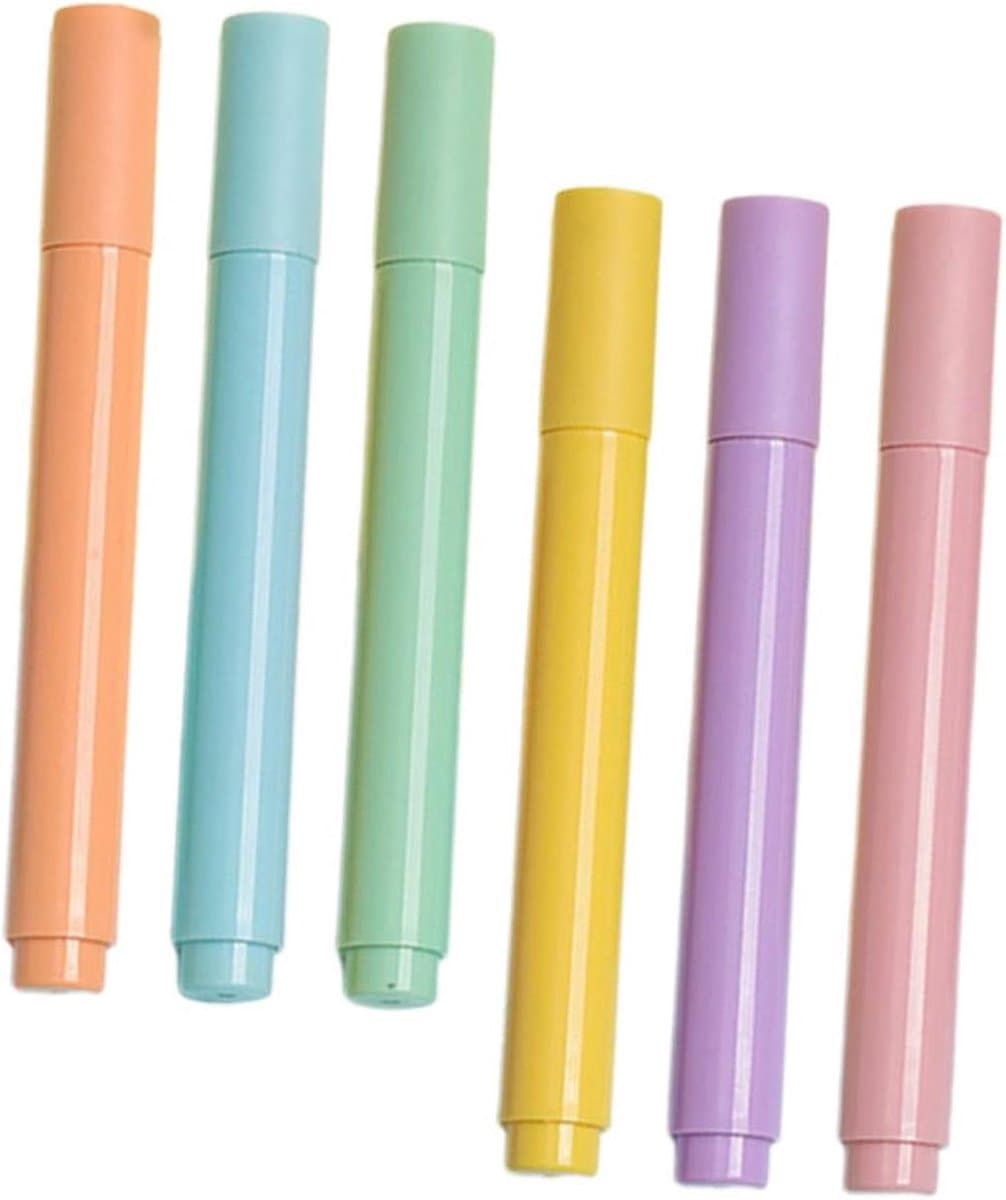 Markeerstiften Set - Kleurrijke Pennen - Studie en Werk - Geen Inktlekkage - 6 Stuks - Multicolor