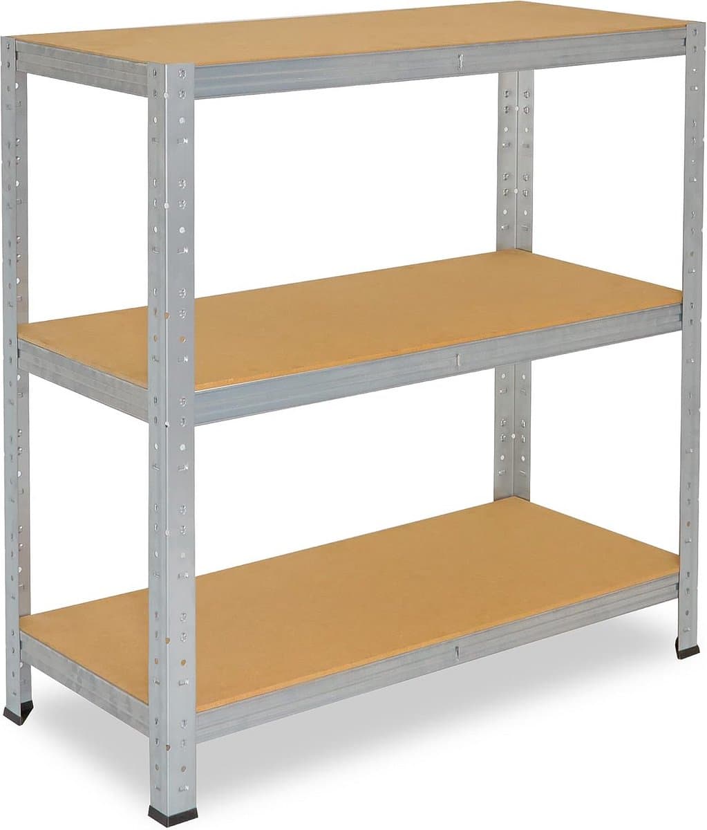 Metalen stellingkast 90x40x60 cm met 3 zware legborden