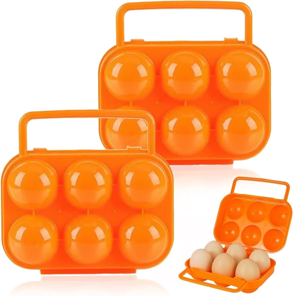 Eieren opslagbox met handvat en compact formaat voor veilige opslag – Grid Egg Box voor koelkast en outdoor gebruik – Ei container met handvat voor verse eieren - Eieren opslagoplossing voor binnen en buiten.