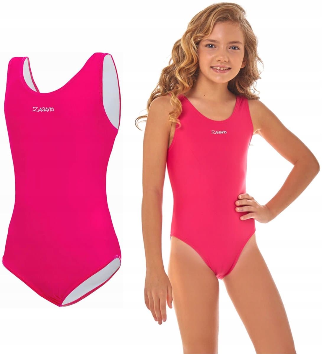 ZAGANO - Badpak Meisjes - Maat 116 - Sneldrogende - Sport Badpak - Strandshort Meisjes
