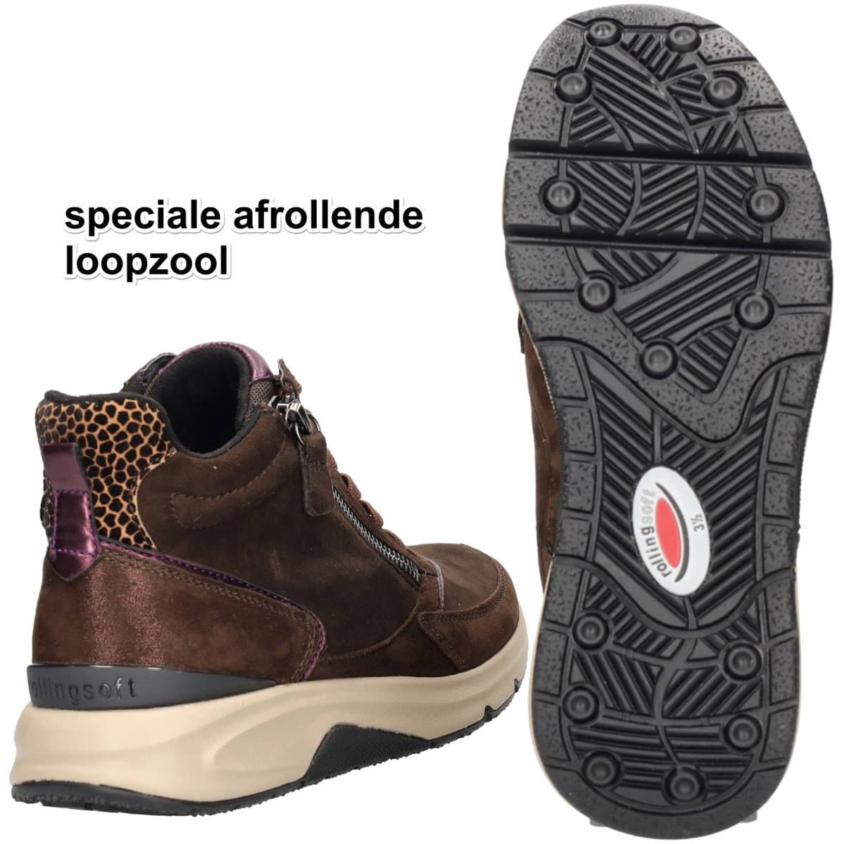 Rollingsoft -Dames - bruin donker - bottines - maat 36