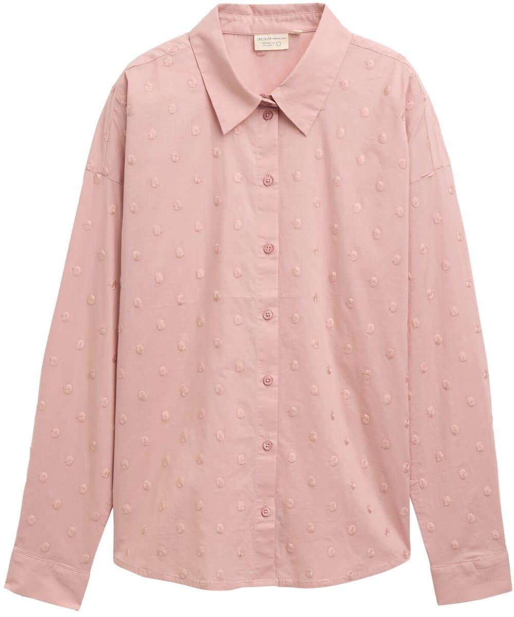 Tom Tailor Denim - Overhemdblouse met stippenpatroon - Maat S - Antique Rose