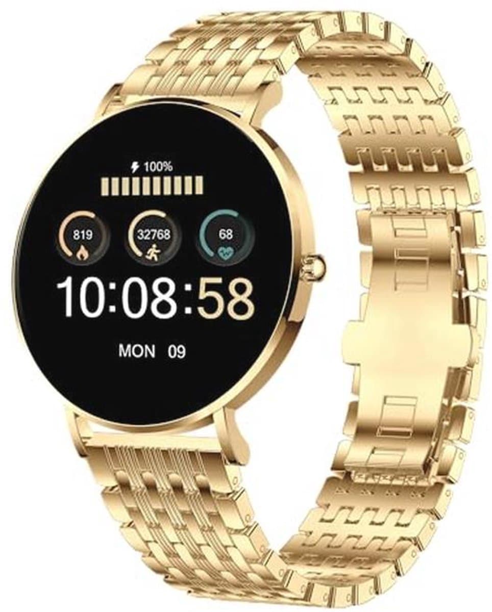 Elegante Smartwatch met 1,3 inch AMOLED Scherm, Waterdicht, Gezondheidsmonitoring en 21 Sportmodi