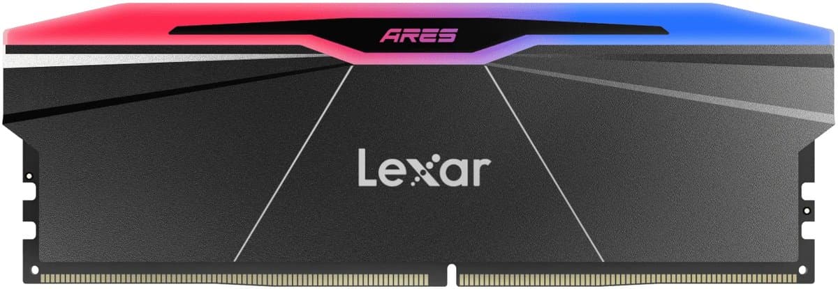 Lexar Ares 2.0 DDR5 6000 CL28 1,35 V geheugen met koellichaam en RGB-verlichting, duo-pack, zwart