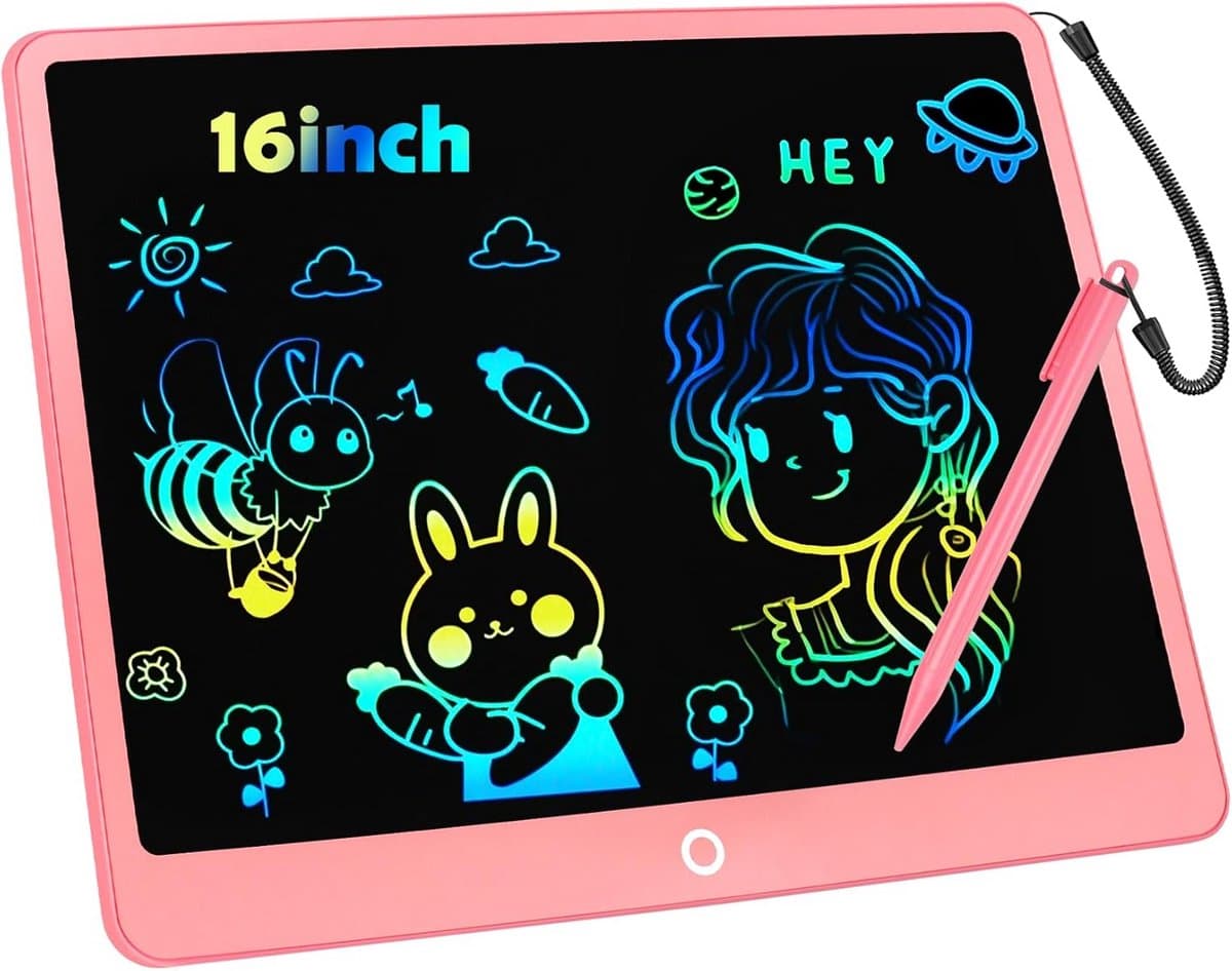 Groot Kleuren Tekentablet voor Kinderen - 16 Inch & Gummechanisme
