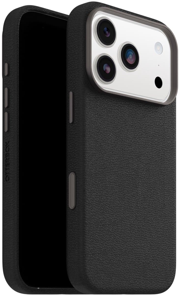 Otterbox Symmetry iPhone 17 Pro Back Cover met MagSafe Magneet Leer Zwart