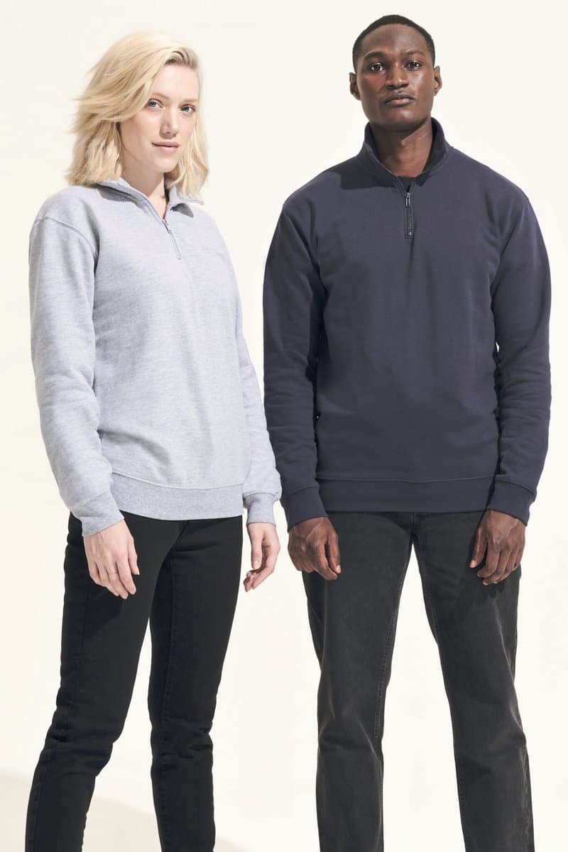 SOL'S Unisex 1/4 Zip Sweatshirt Conrad L04234 - Grey Melange - L