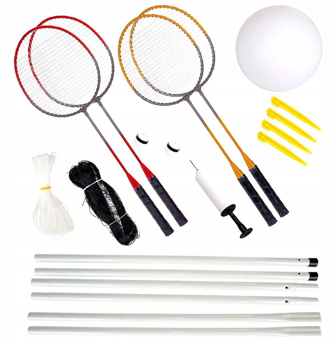 ENERO Badminton Set 10-in-1 voor Kinderen - Compleet met Rackets en Net