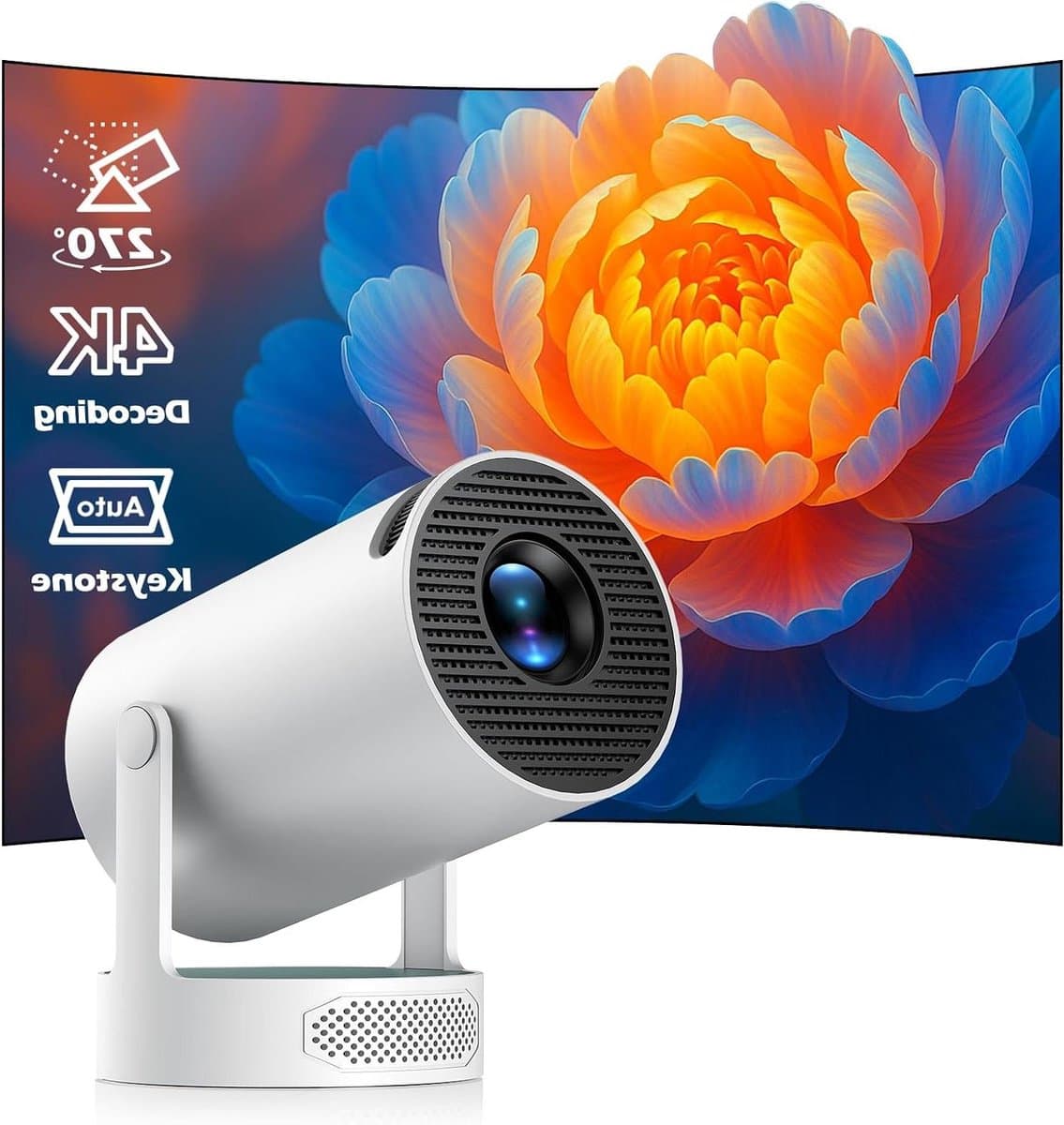 Mini Projector - Beamer Home Cinema - Films Kijken - Android 11 WiFi6 - 30-150 inch - Wit
