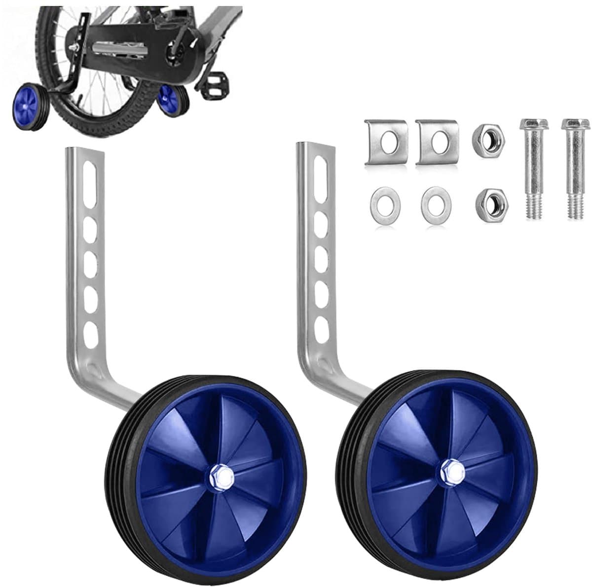 Stabilisatoren voor fiets, set van 2 trainingswielen voor fietsstabilisatoren voor fiets, 12, 14, 16, 18, 20 inch - ShopVlot