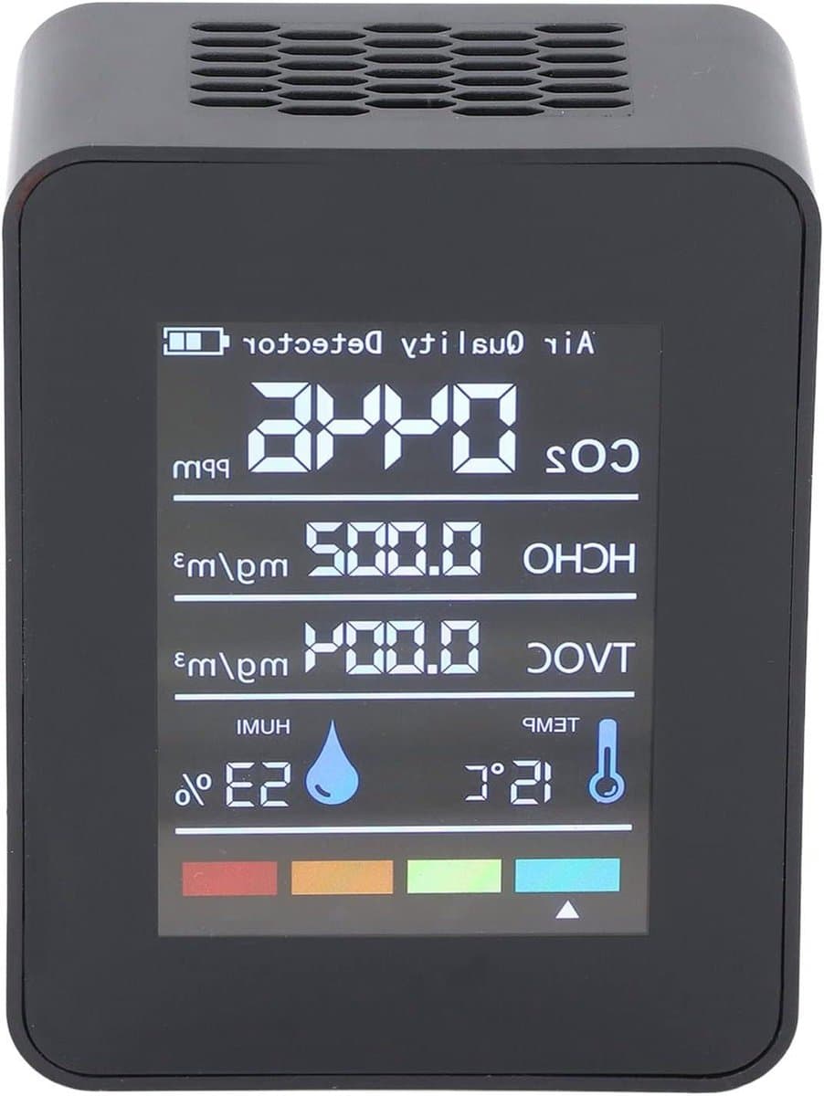 Luchtkwaliteit Monitor - CO2 Meter - Binnenklimaat Meten - Infrarood Technologie - Real-time Weergave - Wit
