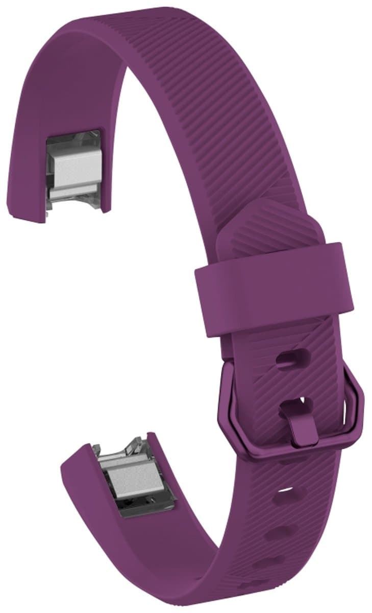 Siliconen polsband in effen kleur voor FITBIT Alta / HR, maat: L (lila paars)