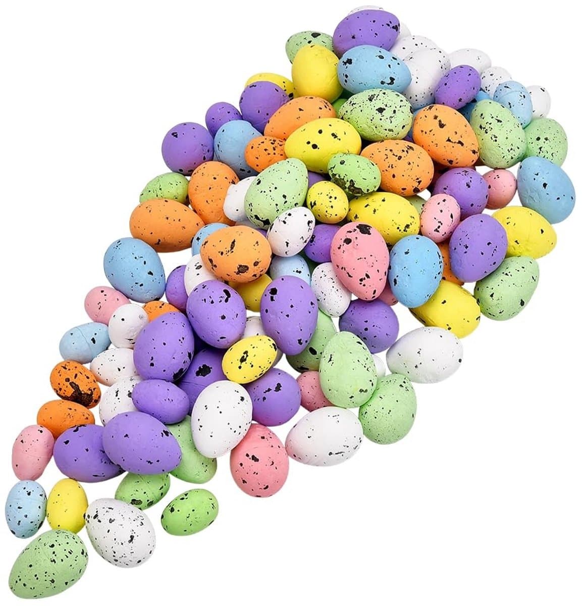 Omgoods- Paaseieren Decoratie 120 Stuks - Foam Paaseieren - Mini Pastel Gespikkelde Eieren - Seizoensgebonden Lente Decor - Mand Geschenkvullers - Uniek Ontwerp